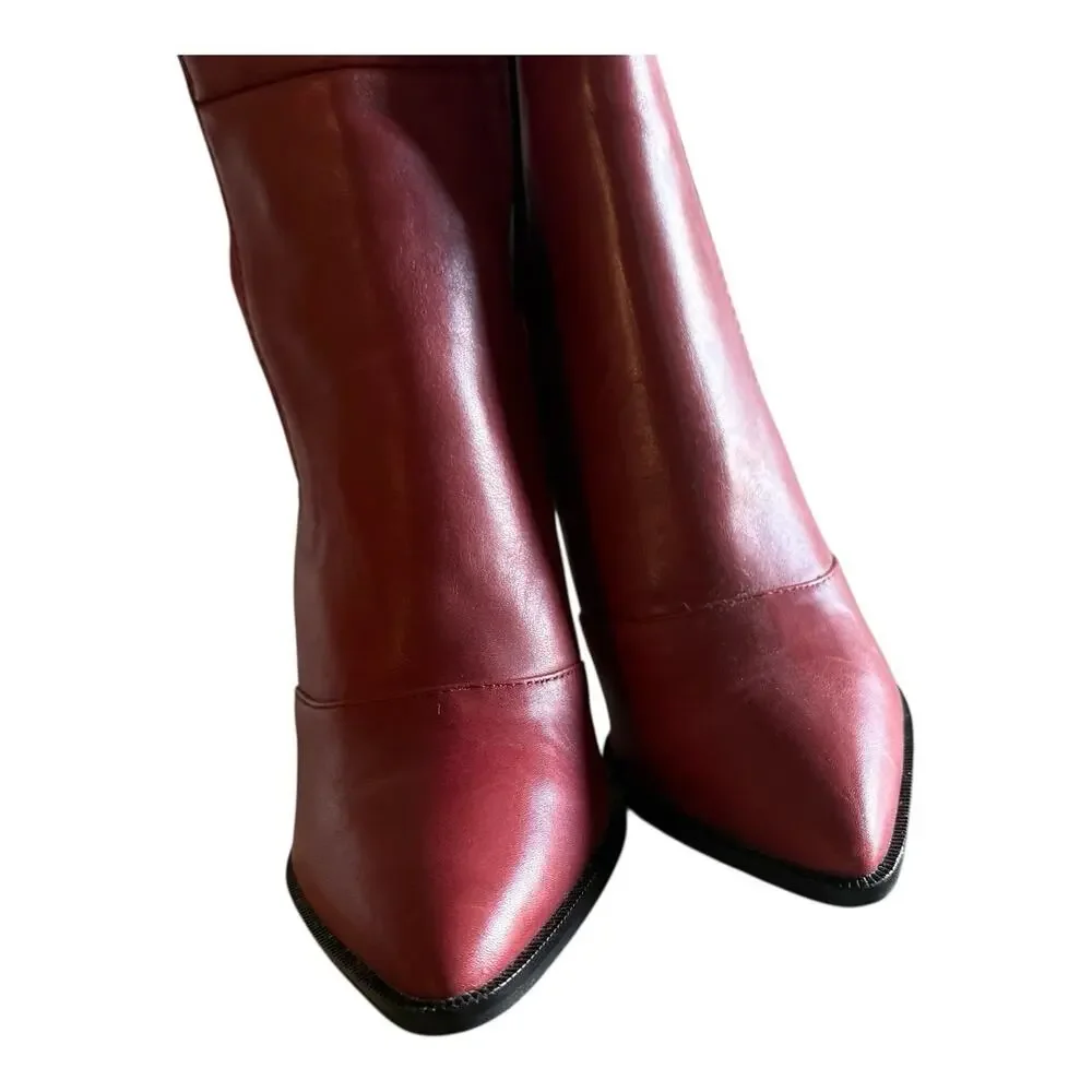 Sam Edelman Women's Natasha High Red Knee High Boot Burgundy 7.5 NWT
